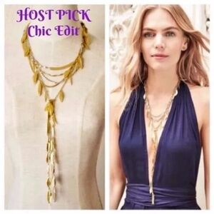 NWT stella & dot ~ gold versatile garland fringe necklace